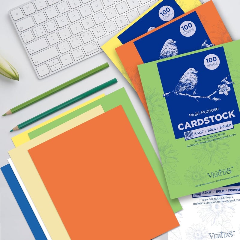 WritePads Veritas Purple Colored Cardstock, 8.5" x 11" Colored Copy paper, 110LB/199GSM Printer Paper, 100 Sheets (1 Reams), Colored Multi-Purpose Purple Paper, Made in USA - Image 2